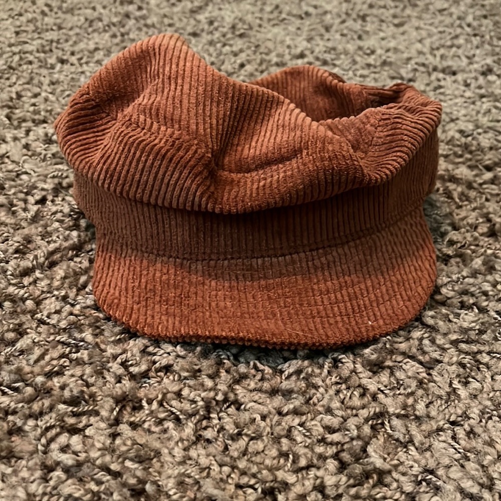 Free People Orange Lieutenant Hat